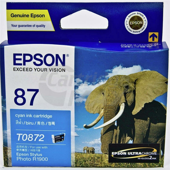 Epson 87 T0872 Cyan Original Ink Cartridge - 915 pages [C13T087290]