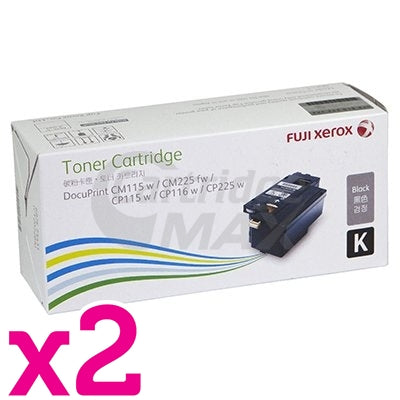 2 x Original Fuji Xerox Docuprint CM115 CP115 CP116 CM225 CP225 Black High Yield Toner Cartridge (CT202264)