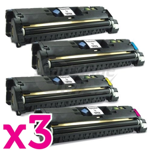 3 sets of 4 Pack HP C9700A-C9703A (121A) Generic Toner Cartridges [3BK,3C,3M,3Y]