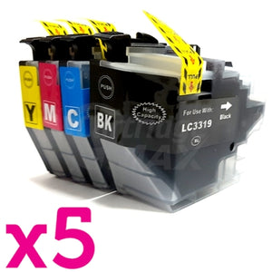 20 Pack Brother LC-3319XL Generic Ink Cartridges Combo (High Yield of Brother LC-3317) [5BK, 5C, 5M, 5Y]