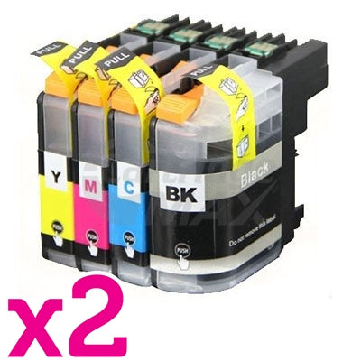 8 Pack Brother LC-237XLBK + LC-235XLC/M/Y High Yield Generic Ink Cartridges [2BK,2C,2M,2Y]