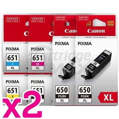 12 Pack Canon PGI-650XL CLI-651XL Original High Yield Inkjet Cartridges [4BK,2PBK,2C,2M,2Y]