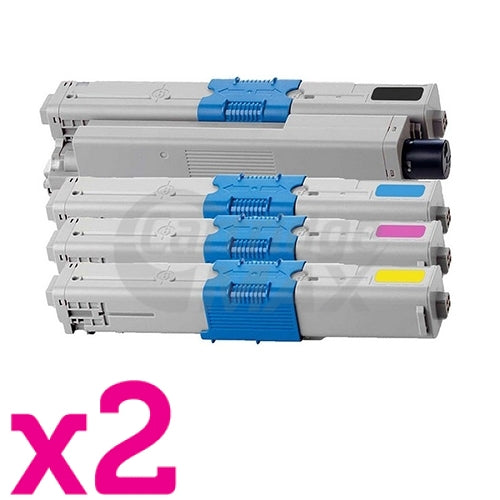 2 Sets of 4 Pack Generic OKI C332DN / MC363DN Toner Combo (46508720-46508717) [2BK,2C,2M,2Y]