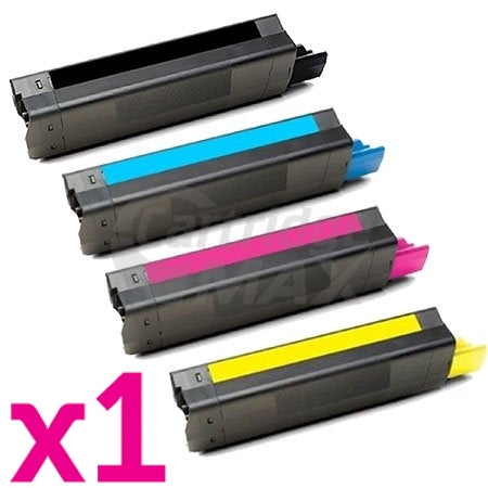 4 Pack OKI Generic C5850/C5950/MC560 Toner Cartridges (43865725-43865728) [1BK,1C,1M,1Y]