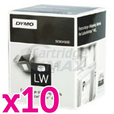10 x Dymo SD0904980 Original White Label Roll 104mm x 159mm - 220 labels per roll