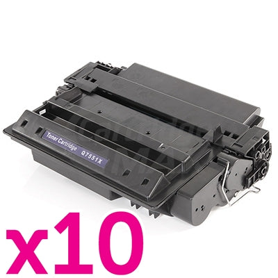 10 x HP Q7551X (51X) Generic Black Toner Cartridge - 13,000 Pages