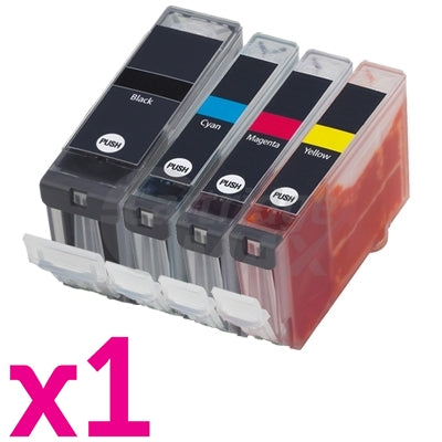 4-Pack Canon PGI-5BK, CLI-8C/M/Y Generic Inkjet (with Chip) [1BK,1C,1M,1Y]