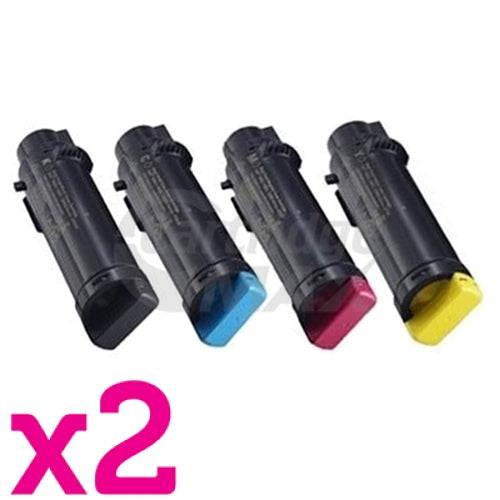 2 sets of 4-Pack Generic Dell H625, H625cdw, H825, H825cdw, S2825, S2825cdn Toner Combo [2BK+2C+2M+2Y]