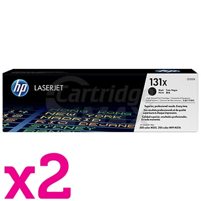 2 x HP CF210X (131X) Original Black High Yield Toner Cartridge - 2,400 Pages