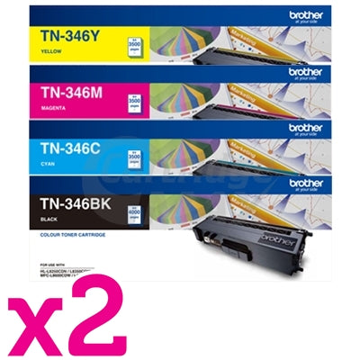 2 sets of 4-Pack Original Brother TN-346 High Yield Toner Combo [2BK,2C,2M,2Y]
