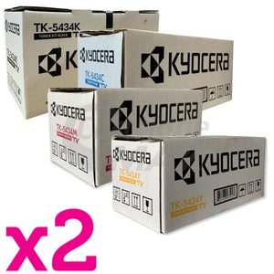 2 Sets of 4 Pack Original Kyocera TK-5434 Toner Cartridge ECOSYS PA2100, MA2100 [2BK,2C,2M,2Y]