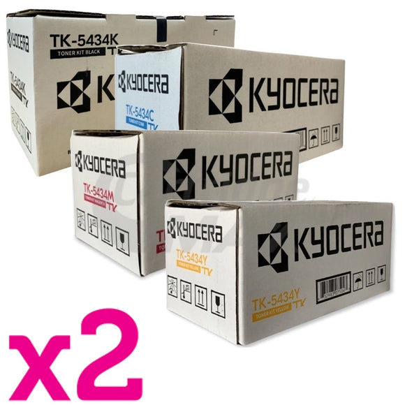 2 Sets of 4 Pack Original Kyocera TK-5434 Toner Cartridge ECOSYS PA2100, MA2100 [2BK,2C,2M,2Y]