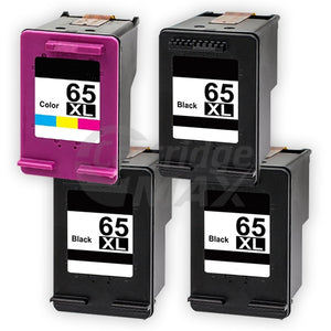 4 Pack HP 65XL Generic High Yield Ink Combo N9K04AA + N9K03AA [3BK,1CL]