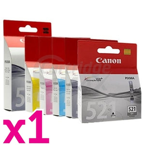 6-Pack Original Canon PGI-520 & CLI-521 Inkjet [1BK,1PBK,1C,1M,1Y,1GY]