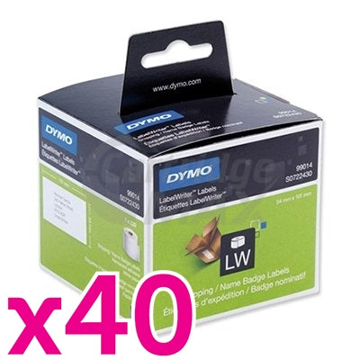 40 x Dymo SD99014 / S0722430 Original White Label Roll 54mm x 101mm -220 labels per roll