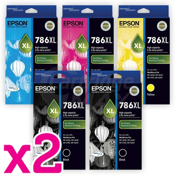 10 Pack Epson 786XL Original Ink Cartridge [C13T787192-C13T787492] [4BK,2C,2M,2Y]