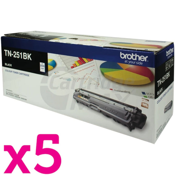 5 x Brother TN-251BK Original Black Toner Cartridge