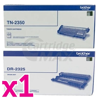 Brother Original TN-2350 Toner Cartridge + Original DR-2325 Drum Unit Combo
