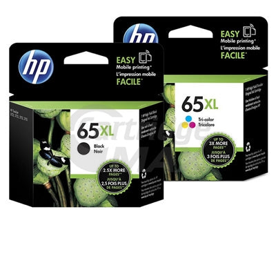 5 Pack HP 65XL Original High Yield Ink Combo N9K04AA + N9K03AA [3BK,2CL]