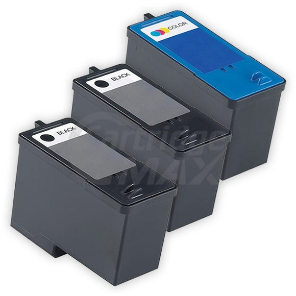 3 Pack Dell 966 / 968 Generic Ink Combo [CH883 + CH884] - High Capacity [2BK,1C]