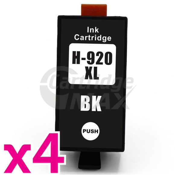 4 x HP 920XL Generic Black High Yield Inkjet Cartridge CD975AA