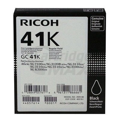Lanier SG-3110DNW / SG-7100DN Original GC41K Black Ink Cartridge [405761]