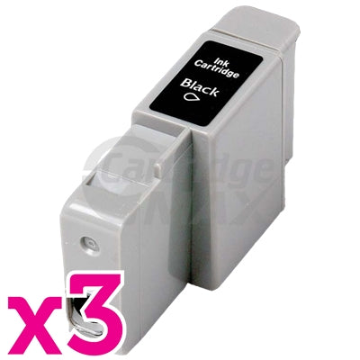 3 x Generic Canon BCI-21BK InkStation Black Ink Cartridge (3 Carts)