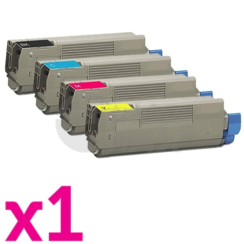 4 Pack OKI C612 Generic Toner Cartridges Combo (46507512-46507509) [1BK, 1C, 1M, 1Y]