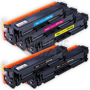 5 Pack HP 204A (CF510A-CF513A) Generic Toner Cartridges [2BK,1C,1M,1Y]