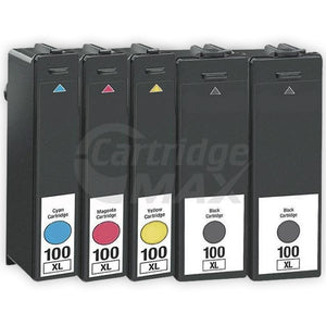 5 Pack Lexmark No.100XL Generic Ink Cartridges [2BK,1C,1M,1Y]