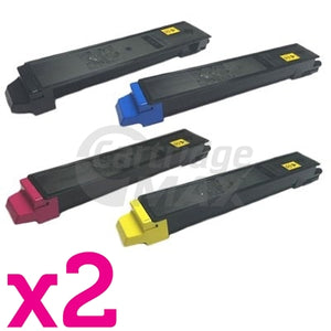 8 Pack Compatible TK-899 Toner Cartridges For Kyocera FS-C8020MFP, FS-C8025MFP, FS-C8520MFP, FS-C8525MFP [2BK,2C,2M,2Y]