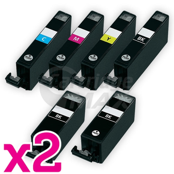12-Pack Canon PGI-525, CLI-526 Generic Inkjet (with Chip) [4BK,2PBK,2C,2M,2Y]