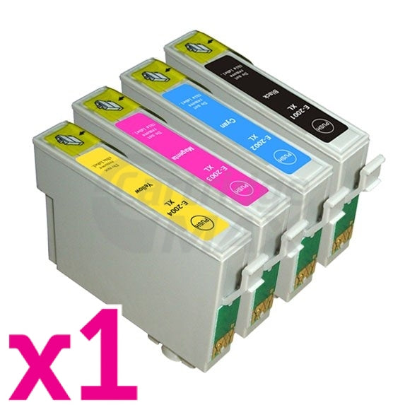 4 Pack Epson 200XL (C13T201192-C13T201492) Generic High Yield Inkjet Cartridges [1BK,1C,1M,1Y]