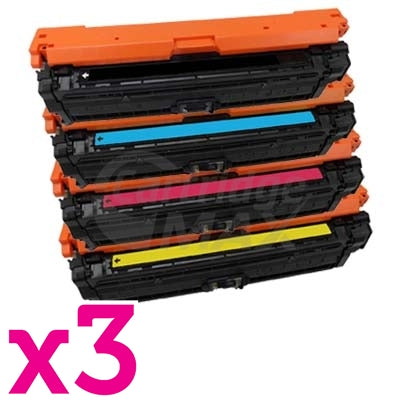 3 sets of 4 Pack HP CE270A-CE273A (650A) Generic Toner Cartridges [3BK,3C,3M,3Y]