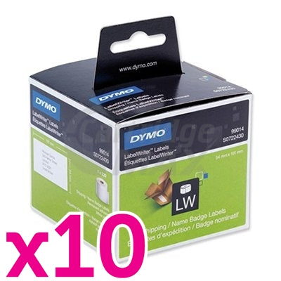 10 x Dymo SD99014 / S0722430 Original White Label Roll 54mm x 101mm -220 labels per roll