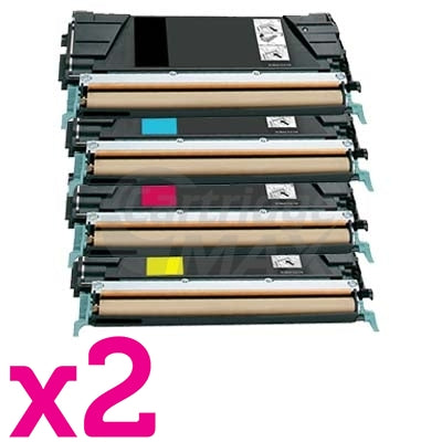 2 sets of 4 Pack Lexmark Generic C522 / C524 / C532 / C534 Toner Cartridges - BK 4,000 pages & CMY