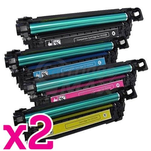 2 sets of 4 Pack HP CE250X-CE253A (504X/504A) Generic Toner Cartridges [2BK,2C,2M,2Y]