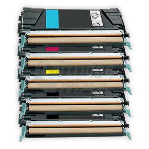 5 Pack Lexmark Generic C522 / C524 / C532 / C534 Toner Cartridges - BK 4,000 pages & CMY