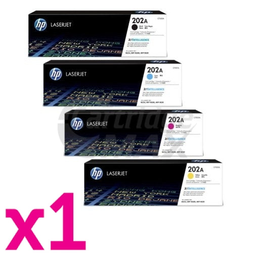 4 Pack HP CF500A-CF503A (202A) Original Toner Cartridges [1BK,1C,1M,1Y]