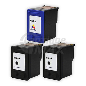 3 Pack HP 60XL Generic Inkjet Cartridges CC641WA + CC644WA [2BK,1CL]