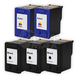 5 Pack HP 60XL Generic Inkjet Cartridges CC641WA + CC644WA [3BK,2CL]