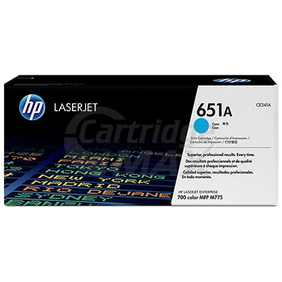 HP CE341A (651A) Original Cyan Toner Cartridge  - 13,500 Pages