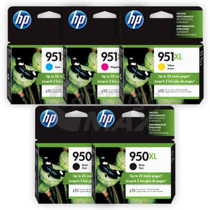 5 Pack HP 950XL + 951XL Original Inkjet Cartridges CN045AA - CN048AA [2BK,1C,1M,1Y]