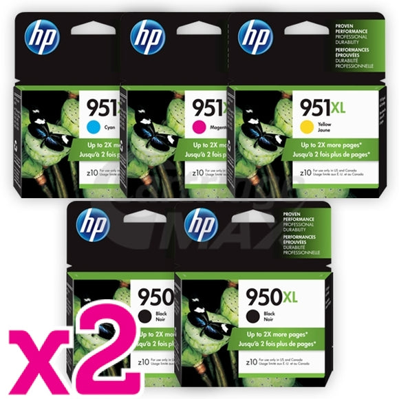 10 Pack HP 950XL + 951XL Original Inkjet Cartridges CN045AA - CN048AA [4BK,2C,2M,2Y]