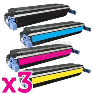 3 sets of 4 Pack HP C9730A-C9733A (645A) Generic Toner Cartridges [3BK,3C,3M,3Y]
