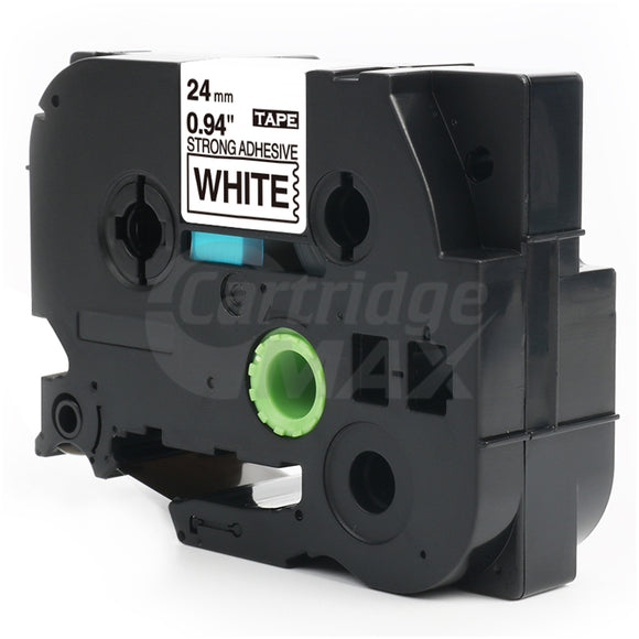 Generic Brother TZe-S251 24mm Black Text on White Strong Adhesive Laminated Tape - 8 metres