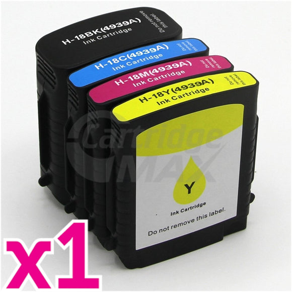 4 Pack HP 18 Generic Inkjet Cartridges C4936A-C4939A [1BK,1C,1M,1Y]
