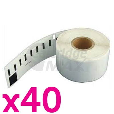 40 x Dymo SD99010 / S0722370 Generic White Label Roll 28mm x 89mm - 130 labels per roll