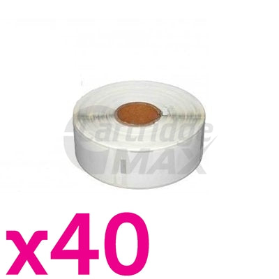 40 x Dymo SD99012 / S0722400 Generic White Label Roll 36mm x 89mm - 260 labels per roll