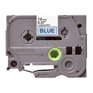 Brother TZe-531 Generic 12mm Black Text on Blue Laminated Tape - 8 meters